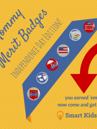 Come get your all-new special Mommy Merit Badges in honor of Independence Day... Celebrating freedoms in motherhood! You earned it. Come and get it!