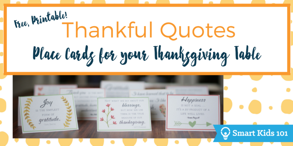 Free Printable Thankful Quotes Place Cards for your Thanksgiving Table!