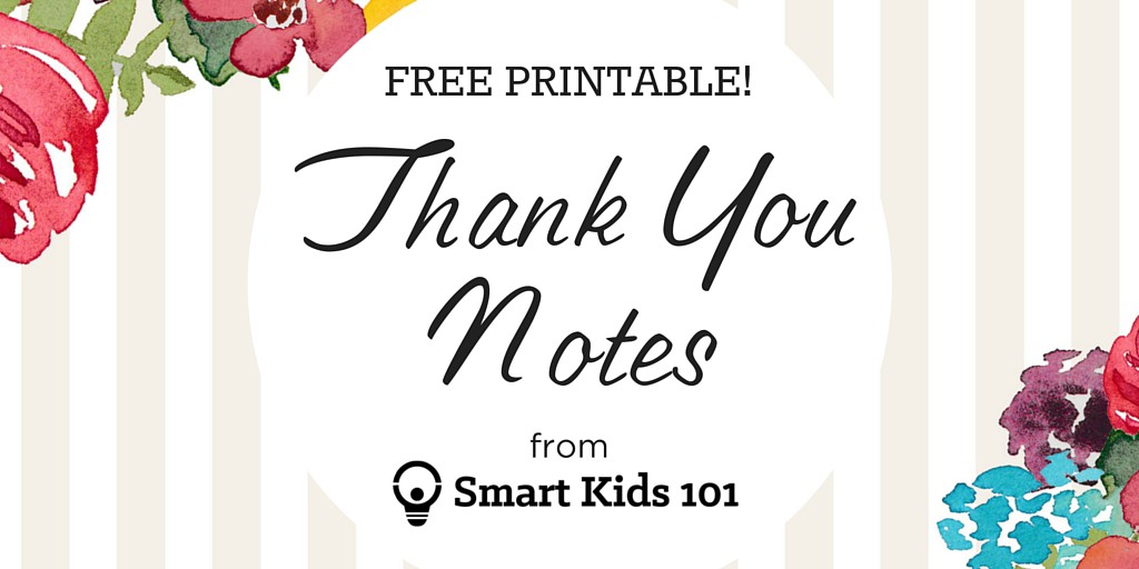 Free, printable thank you notes