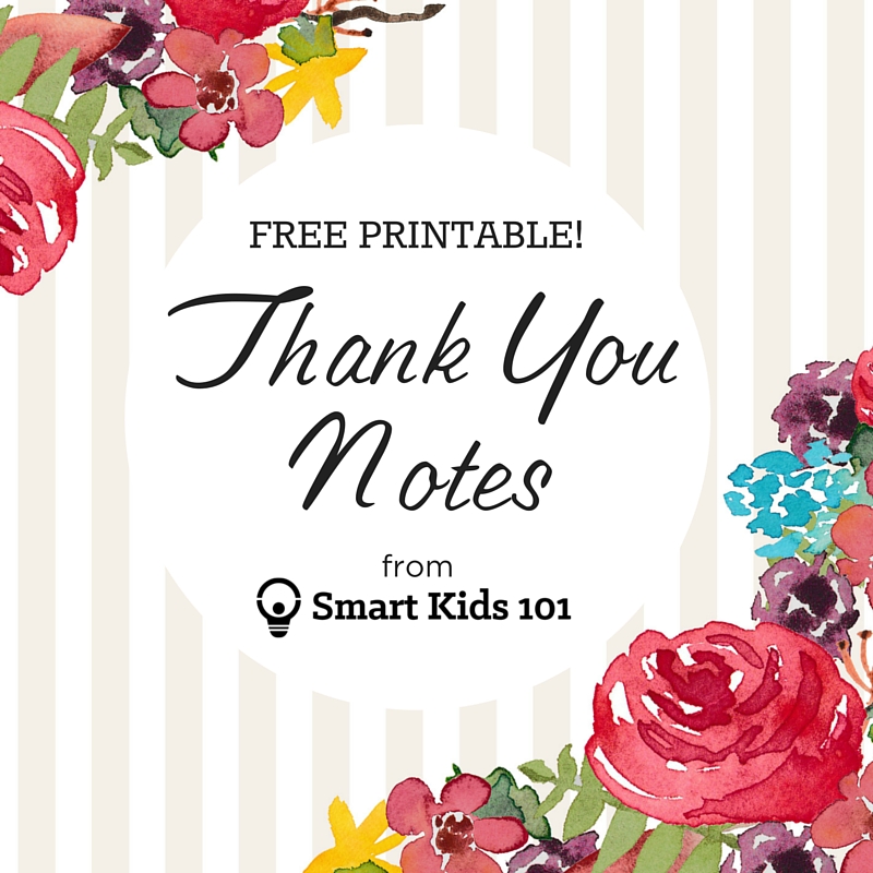 Thank You Notes Template from smartkids101.com